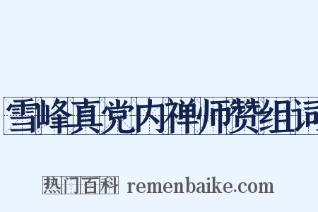 雪峰真党内禅师赞组词是什么意思的图片